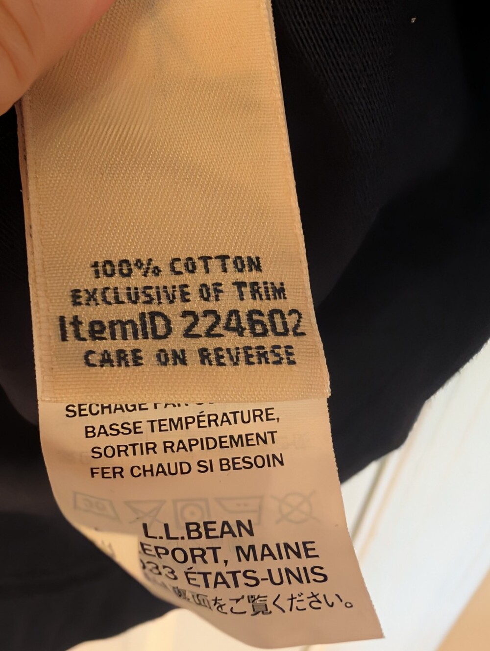 NWT L.L. Bean Men's L Tall Navy Long Sleeve Traditional Fit Cotton Crew Neck Tee - Picture 8 of 10